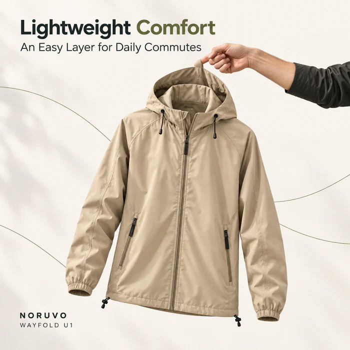NORUVO 男士轻量连帽夹克 L02:轻量观感,完整作品